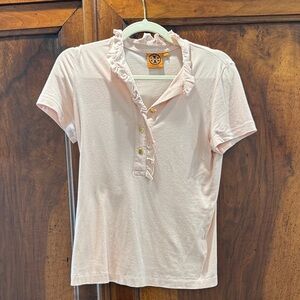 Tory Burch Light Pink Ruffled Top